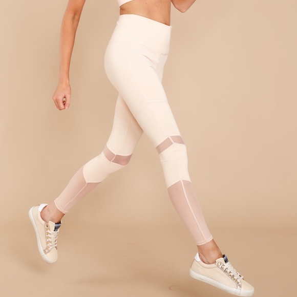 Pants - NWT Last Time Around Mesh Peach Pink Leggings S